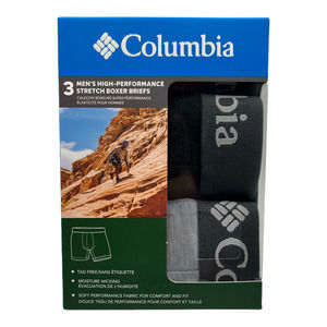 Columbia High Performance Stretch  Men’s Boxer Briefs Size Medium (M) Black Gray